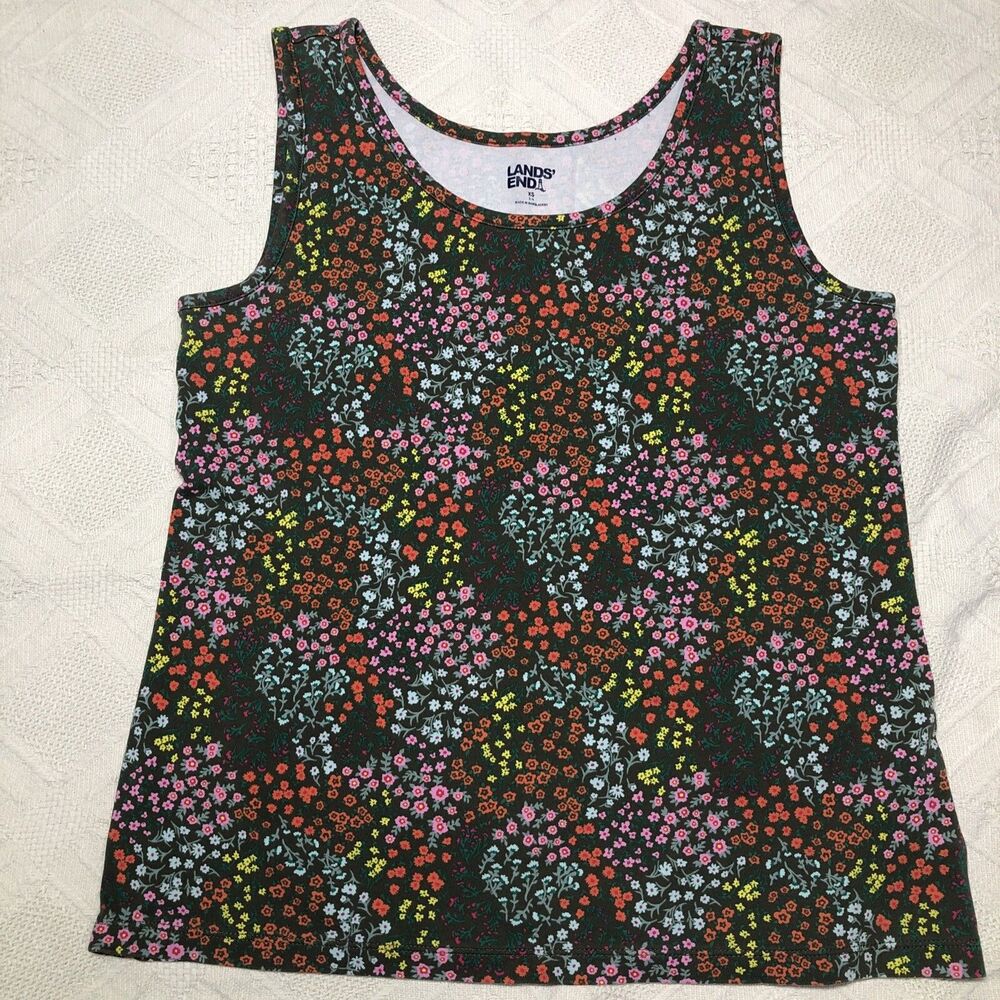 Lands End Floral Tank Size XS EUC